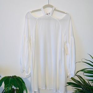 White Tunic Long Sleeve Free People Dress size Large